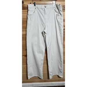 American Eagle Jeans Stovepipe Style Cream Sz 18 Wide Leg Bohemian Boho Casual